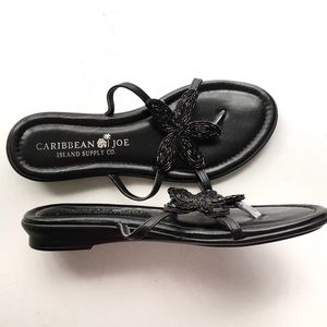 Caribbean Joe Black Sandals SIZE 8